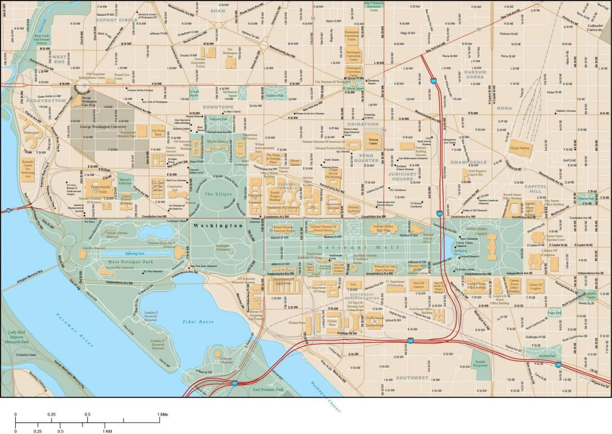 El mapa de calles de Washington DC