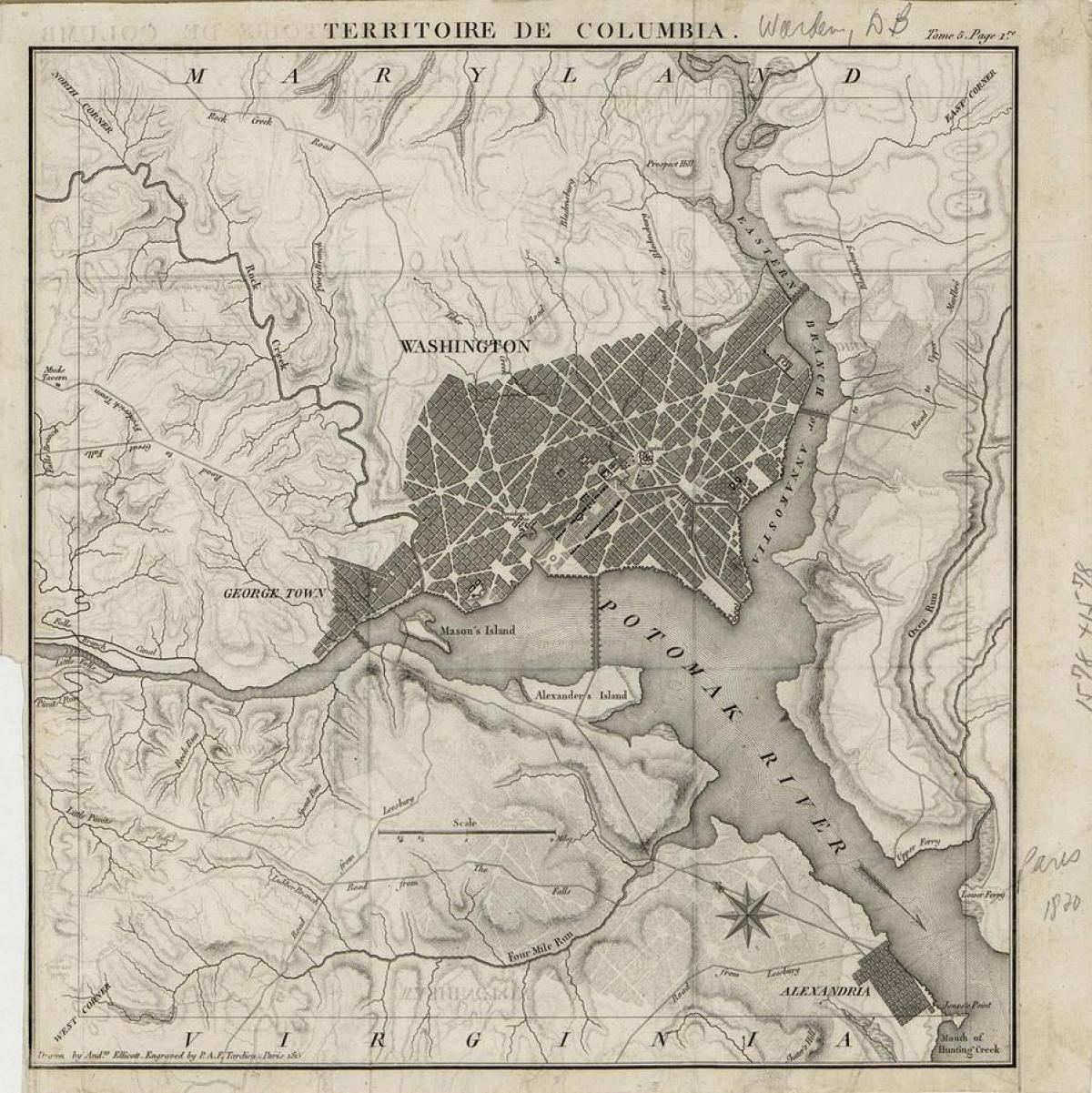Mapa antiguo de Washington DC