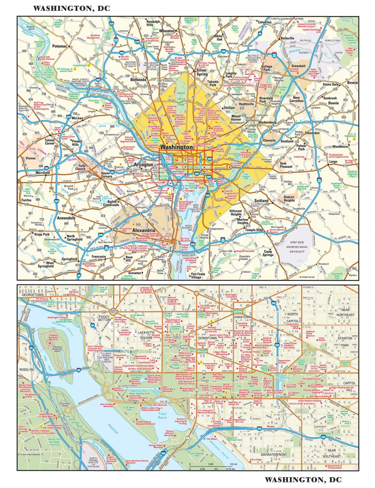 Mapa de la ciudad de Washington DC